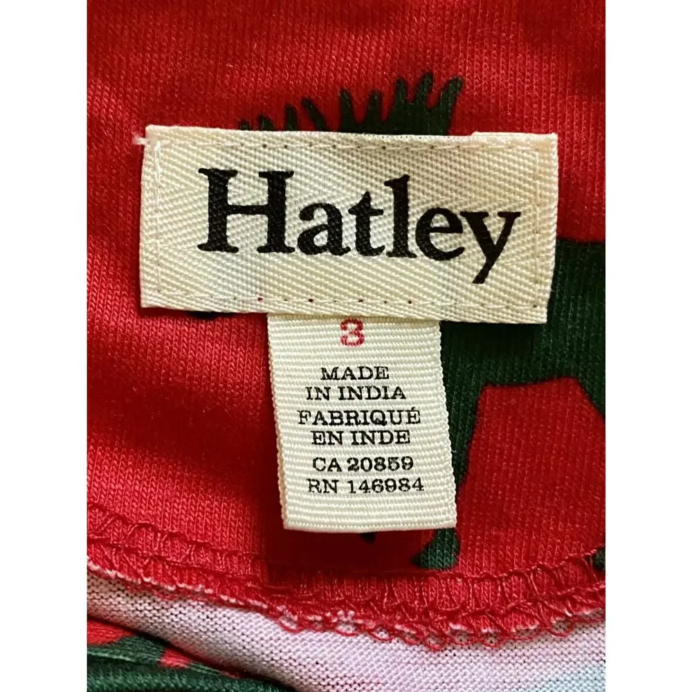 Hatley Holiday Button Down Red Green Moose Long Sleeve Pants Pajama Set 3